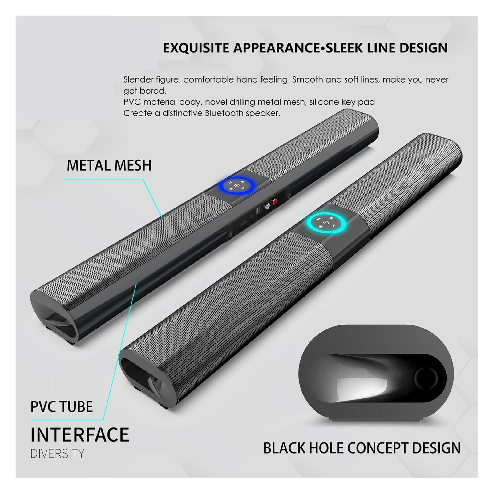 Home Theater TV Speaker Wireless Bluetooth Speakers For Computer Soundbar Music Center Column Subwoofer 20W Sound Bar With Radio ,Impactful Volume Boost