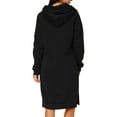 thumbnail image 3 of Outfmvch Hoodies Womens Hoodies Womens Autumn And Winter Loose Solid Long Hooded Dress With Pocket Zip Up Hoodie Women Black L, 3 of 5
