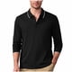 thumbnail image 2 of pstuiky camisa de manga larga para hombre, Top informal holgado de color liso con medio botón y solapa de manga larga para hombre Tops de hombre s, 2 of 7