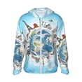 thumbnail image 2 of Lsque World Travel UPF 50+ Lightweight Sun Protection Men's Women's Long Sleeve Shirt, Hoodie Performance -Medium, 2 of 9
