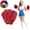 Red, variant on PET Cheerleading Pom Poms, Cheerleaders Cheer Pom Poms with Baton Handle, Cheering Squad Hand Flower for Adults Team Spirit Sports Game Dancing Party, Green