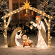 thumbnail image 1 of Navidad Dacoratio Halloween pesebre navideño felicidad una familia de tres decoraciones de jardín, 1 of 5