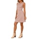 thumbnail image 4 of INSPIRE CHIC Vestido sin mangas de corte ajustado y acampanado de cuadros de Houndstooth por encima de la rodilla L Rosa Houndstooth, 4 of 6