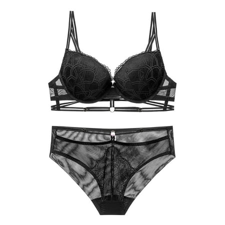 

Mrat Everyday Bras Lightly Lined Comfort Bra Women s Ultra-thin High Beauty Lace Underwear Two-piece Set Full Coverage Underwire Bra