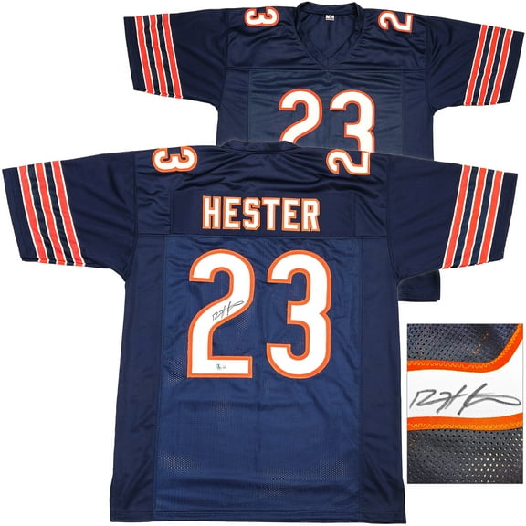 Chicago Bears Devin Hester Autographed Blue Jersey Beckett BAS Witness 231051