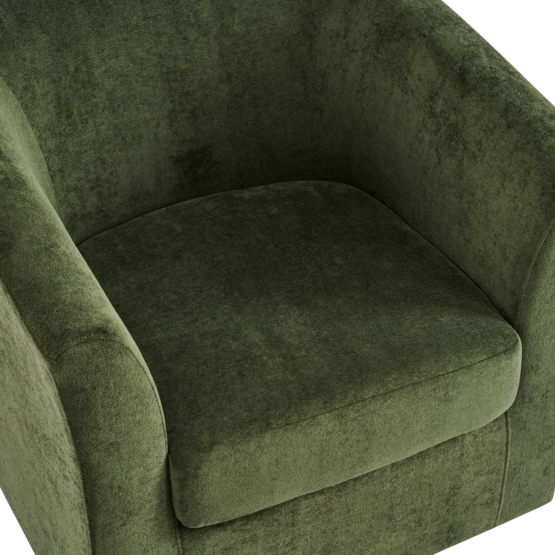 Christopher Knight Home 360° Swivel Barrel Chair with Velvet Upholstery and Wooden Base, Olive Green