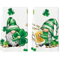 Gnomes Beer Clover Shamrock St. Patrick''s Day Kitchen Towels Dish Towels, 18x26 Inch Seasonal Holiday Decoration Hand Towels Set of 2