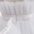 thumbnail image 6 of NAISIBABY Princess Dress for Girls, Tulle Mesh Long Hem Sleeveless Kids Wedding Party Performance Floral Dress White 2T, 6 of 8