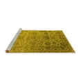 thumbnail image 2 of Ahgly Company Machine Washable Indoor Square Oriental Yellow Industrial Area Rugs, 6' Square, 2 of 4