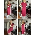 thumbnail image 7 of Avidlove Women's Short Sleeve Nightgown Long Nightshirts Pleated Sleep Dress Sleepwear with Pockets, 7 of 7