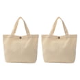 thumbnail image 1 of Unique Bargains Sac Fourre-Tout en Toile avec Poignée Sac à Main Réutilisable Sacs de Magasinage Blanc Lot de 2, 1 of 5