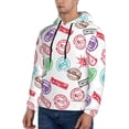 thumbnail image 2 of Hoodies for Men - hilarious Postmark Pattern Long Sleeve Comfrt Men'S Fashion Hoodies & Sweatshirts, Sweatshirts for Men Hoodies Pullover Clothing Clothes with Pouch, 2 of 7