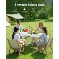 thumbnail image 2 of VEVOR 4 Ft Plastic Folding Table Portable Picnic Utility Table Handle Indoor Outdoor, 2 of 9