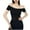 Black, variant on Off Shoulder Tops for Women Short Sleeve Summer Slim Fit Ribbed T Shirts Fitted Going Out