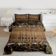 thumbnail image 2 of Feelyou Farmhouse Wooden Plank Bedding Comforter Set, Hunting and Fishing Twin Comforter Sets, Rustic Lodge Cabin Reversible Bedding Set, Breathable Home Decor, 2 Pieces, 2 of 8