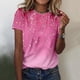 thumbnail image 2 of Camisetas de Manga Corta para Mujeres Moda Impresa Cuello Redondo Camiseta, Lentejuelas Detalle para Primavera Verano Casual Y Fiesta, 2 of 8