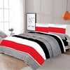 thumbnail image 3 of Sapphire Home 3 Piece Full Size Comforter Set Bed in Bag with Shams, Red Gray Black White Stripes Print Multicolor Boys Kids Girls Teens Bedding, 3pc, Red/Gray, 3 of 3