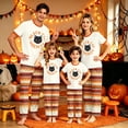 thumbnail image 7 of Halloween Family Matching Pajamas Short Sleeve Black Cat Print Top Geometric Pattern Long Pants Family Sleepwear Set, 7 of 7
