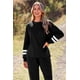 thumbnail image 4 of Conjunto de Dos Piezas para Mujer PRETTYGARDEN Pijama a Rayas Negro Talla M, 4 of 8