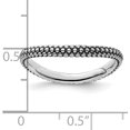 thumbnail image 4 of Solid Sterling Silver Stackable Expressions Polished Antiqued Wave Ring - Ring Size 8.0, 4 of 7