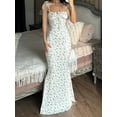 thumbnail image 3 of Honganda Women's Spaghetti Strap Dresses Drawstring Design Floral Print Slim Fit Long Bodycon Dresses Perfect for Summer Spring, 3 of 9