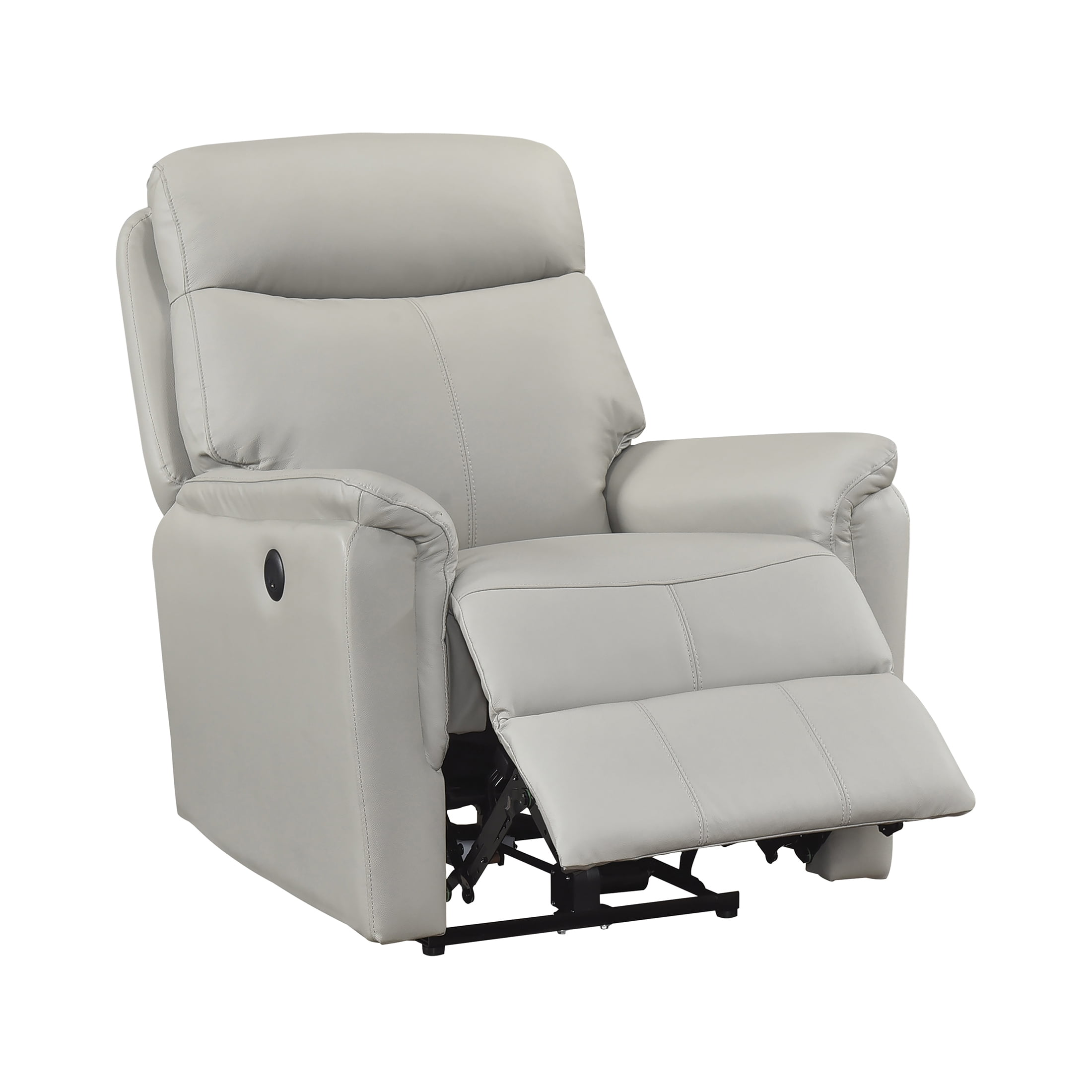 OakvillePark Sylviette Leather Match Power Reclining Chair, Light Gray