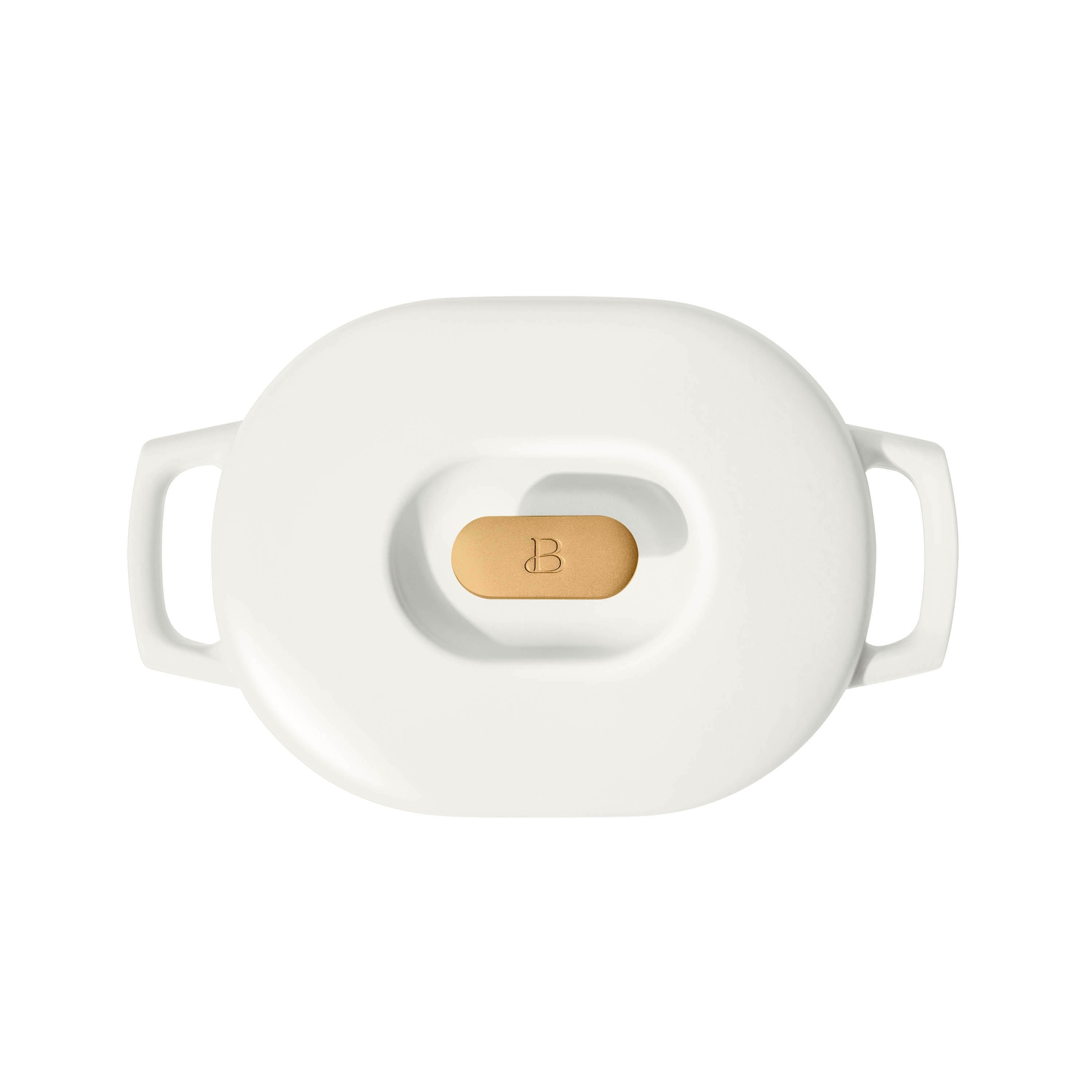 Beautiful 6 Quart Enamel Dutch Oven, White Icing by Drew Barrymore