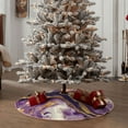 thumbnail image 4 of Rateoe Purple Gold Marble Swirls Pattern Christmas Tree Skirt with Ties, Christmas Tree Decorations, Farmhouse Christmas Decor Xmas Holiday Decorations-36", 4 of 6
