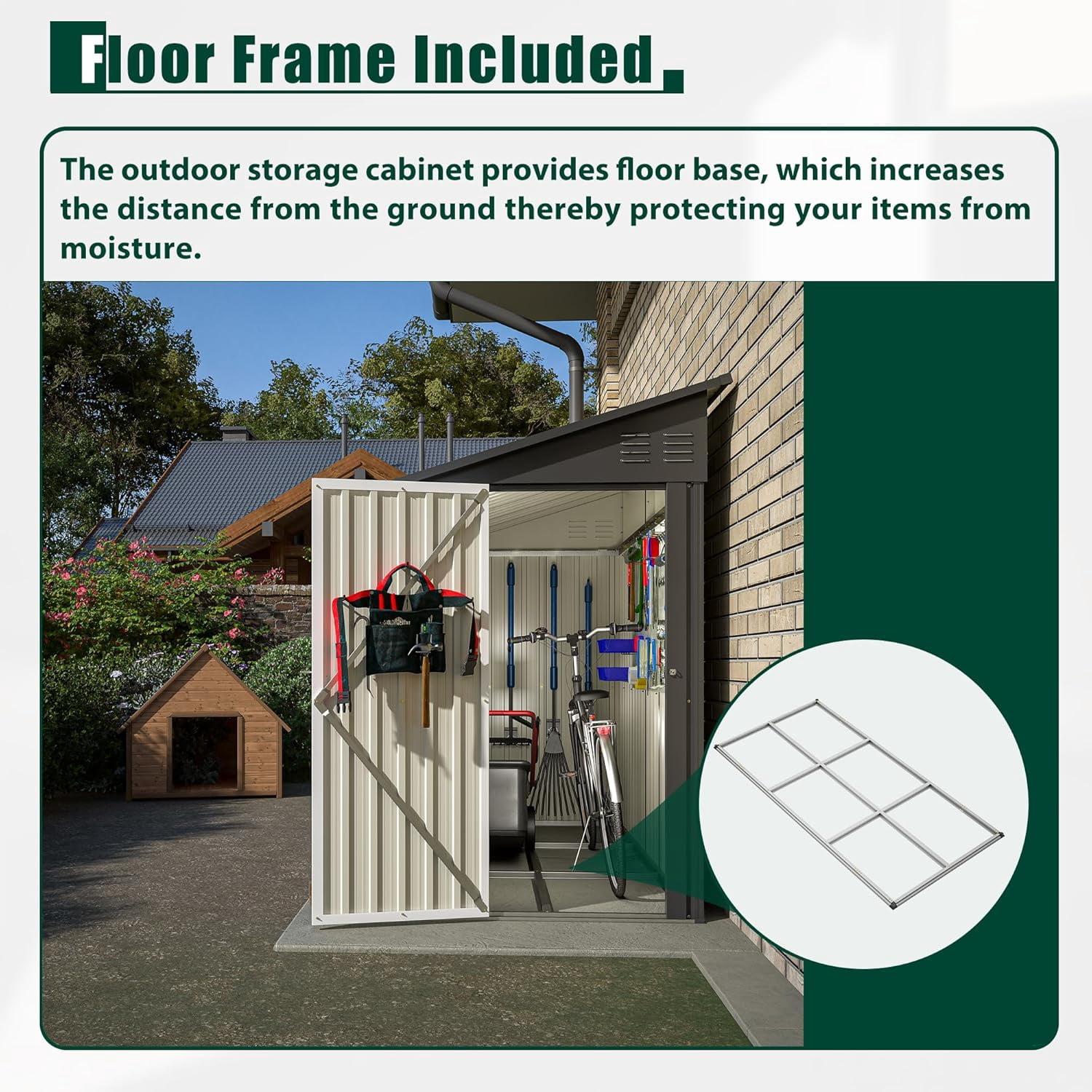 4×8 Ft Lean to Shed with Floor, Metal Outdoor Storage Shed, 4×8 Ft Lean to Shed with Floor, Metal Outdoor Storage Shed