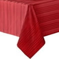 thumbnail image 4 of Christmas Red Denley Woven Textured Satin Stripe 60 x 120 inch Rectangle Fabric Dining Tablecloth, 4 of 4
