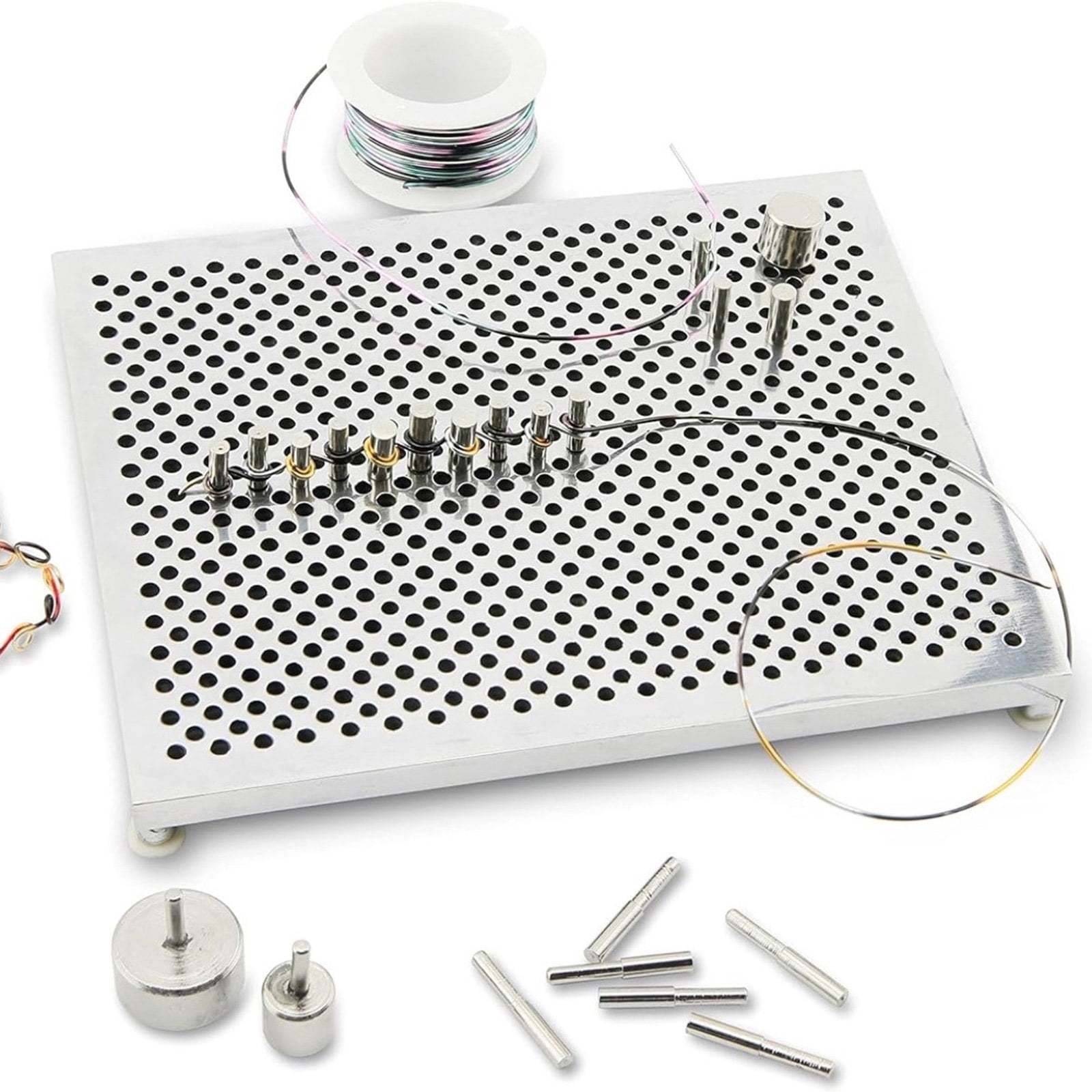Wire Wrapping Set for Jewelry Making Aluminum Wire Jig Wire Looping Tool Kit Wires Bending Board for Projects