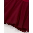 thumbnail image 6 of Aislor Girls Figure Ice Skating Long Sleeve Sparkly Rhinestone Mesh Splice Gymnastics Leotard Dress Dancewear Burgundy 10, 6 of 7