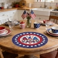 thumbnail image 7 of Btomtd Independence Day Placemats Set of 4, 14 Inch Round Red White Blue Table Mats, Washable Heat Resistant Decorative Place Mats for July 4th Dining & Party, Multicolor #13, 7 of 7