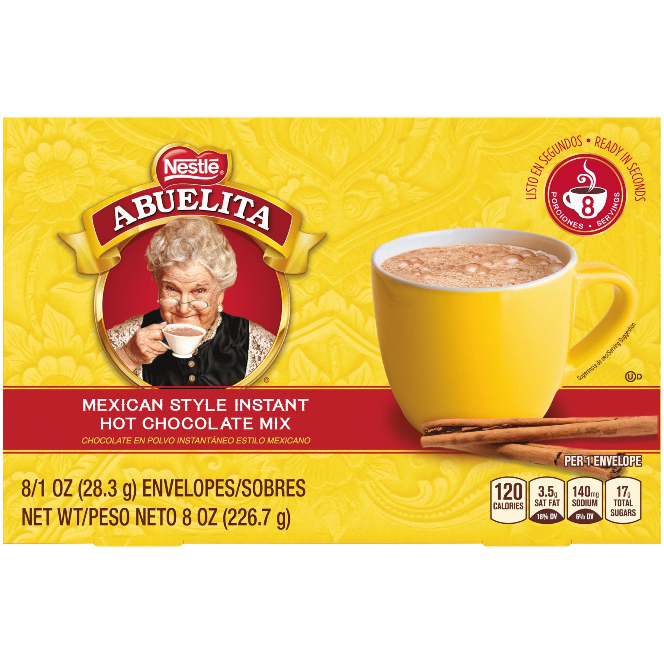 (12 pack) Nestle Abuelita Mexican Style Instant Hot Chocolate Cinco de Mayo Food Drink Mix, 8 oz, 8 Packets Per Box​