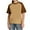 Brown, variant on Aobny Raglan Vacation Tops for Women Cotton Red T-Shirt Short Sleeve Plus Crew Neck Trendy Tops for Women 2025