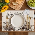 thumbnail image 4 of Rabbits Pine Cone Placemats Set of 6, Sweet Home Texture Rustic Leaf Retro Beige Placemats for Dining Table, Place Mats for Kitchen Tabletop, Waterproof Wipeable Dining Table Mats Set, 4 of 9