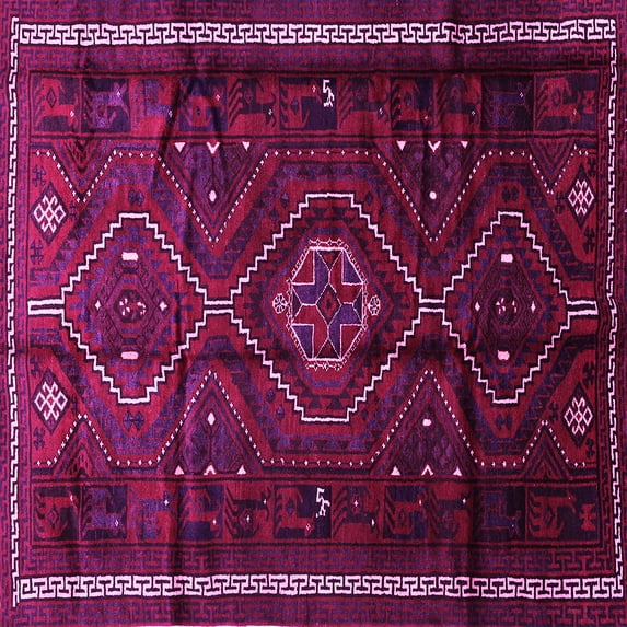 Ahgly Company Indoor Square Southwestern Pink Country Area Rugs, 8' Square