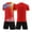 Red, variant on KVPLBQFD Kids Boys 2 Piece Set Moisture Wicking Shirt + Lightweight Shorts Sets for Tween Baseball Training Sports Uniform Boy Summer Clothes