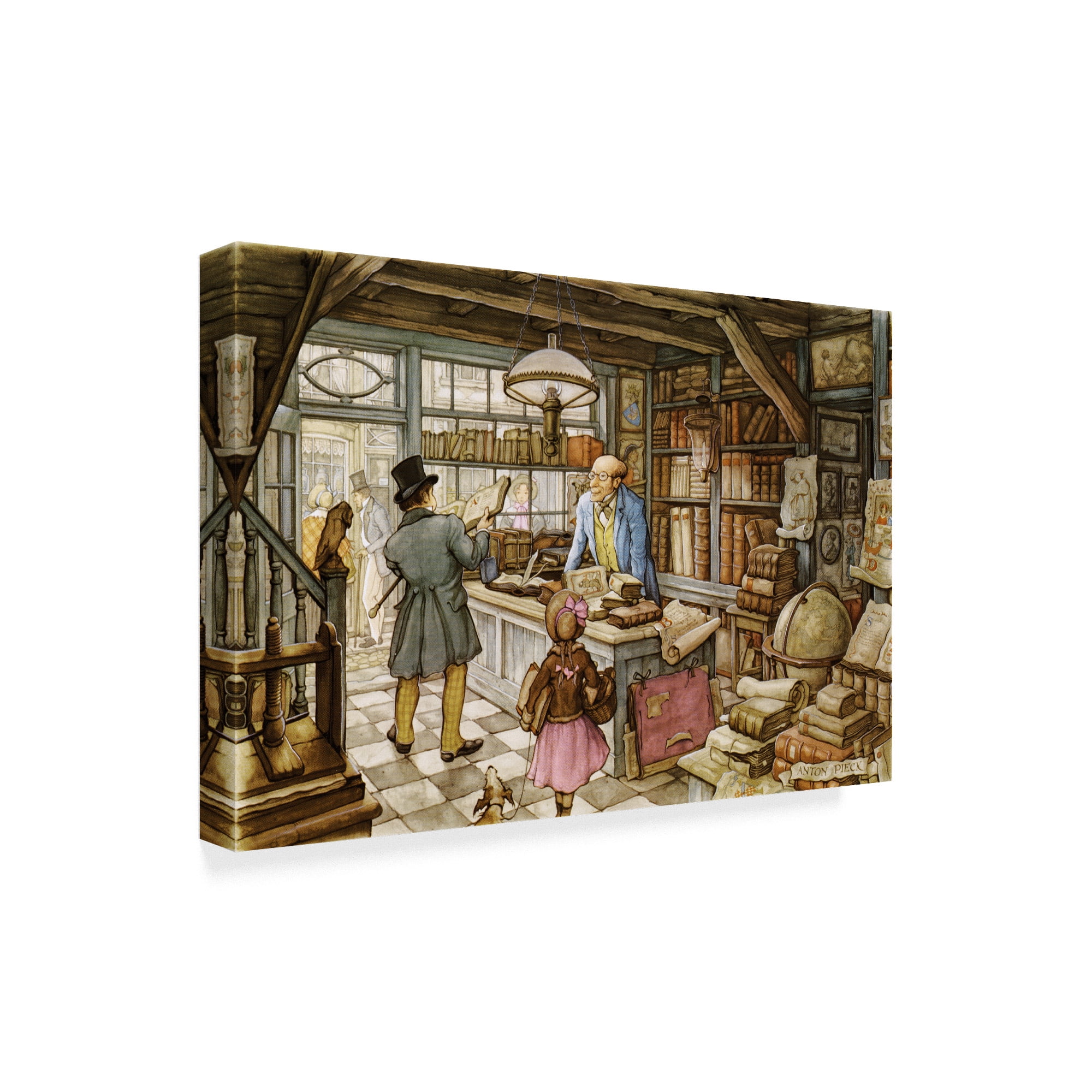 Trademark Fine Art 'Vintage Book Store' Canvas Art by Anton Pieck