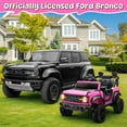 thumbnail image 3 of iYofe Ford Bronco Raptor Electric Ride on Toy Car for Toddler Kids, 12V Battery Powered Ride on Cars w/Remote Control, Bluetooth & Lights, Pink, 3 of 8