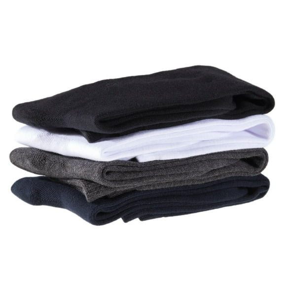 Lian LifeStyle Unisex Children 4 Pairs High Crew Combed Cotton Socks Small (5Y-8Y) 4 Colors