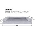 thumbnail image 5 of Cooling Gel Dog Bed for Large Dogs w/ Removable Bolsters & Washable Cover, For Dogs Up to 95 lbs - Quilted Sofa - Iron Gray, Jumbo/XL, 5 of 5