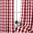 thumbnail image 3 of Red Buffalo Plaid Window Curtain Panel Pairs 63 Inch Long, Gingham Check Geometric Rod Pocket Window Treatment, Rustic Farmhouse Style Drapes for Bedroom & Living Room, 2 Panels, 27"x63", Red/White, 3 of 6