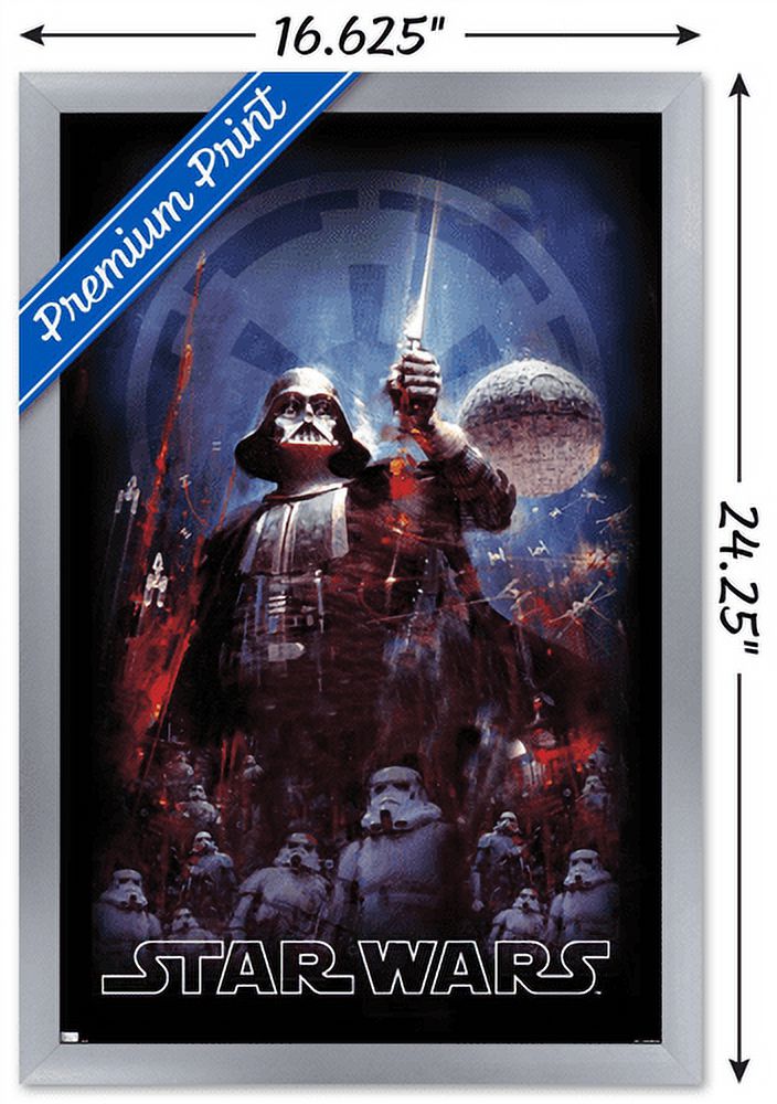 Star Wars: Empire Strikes Back - Empire Illustration Wall Poster, 14.725" x 22.375", Framed