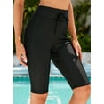 FOCUSSEXY Long Board Shorts for Women Swim Pants High Waist Swim Bottom