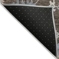 thumbnail image 4 of HomeRoots 606146 3 x 5 ft. Chocolate, Beige & Blue Floral Washable Indoor & Outdoor Rectangle Area Rug, 4 of 5