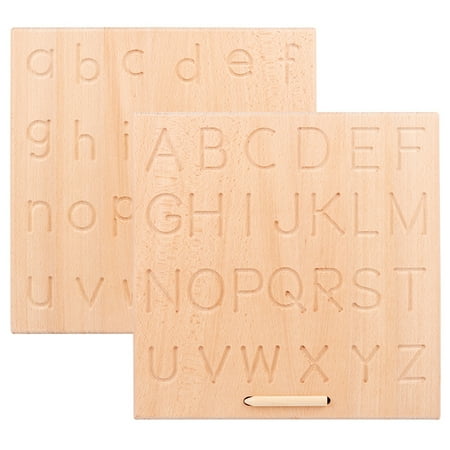 Alphabet Tracing Board Double Sided Letters/ Number/ Shape Tracing Boards with Wood Stylus Pen Montessori Toys for Toddlers Preschool Sensory Play
