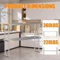 thumbnail image 3 of Stainless Steel Double Overshelf, Commercial 2-Tier Adjustable Shelves, Double Deck Overshelf for Prep & Work Table In Restaurant, Kitchen and Home, 12" x 48", 3 of 7