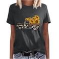 thumbnail image 1 of Pompotops Femmes Col Rond T-Shirts Imprimés T-Shirts Manches Courtes T-Shirt Chemisier Tops, 1 of 6