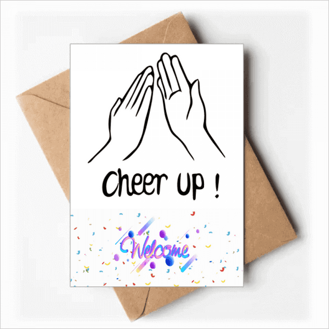 Black Clap Personalized Gesture Welcome Back Greeting Cards Envelopes Blank